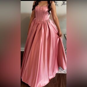 Rose pink prom/bridesmaid/maid of honor dress